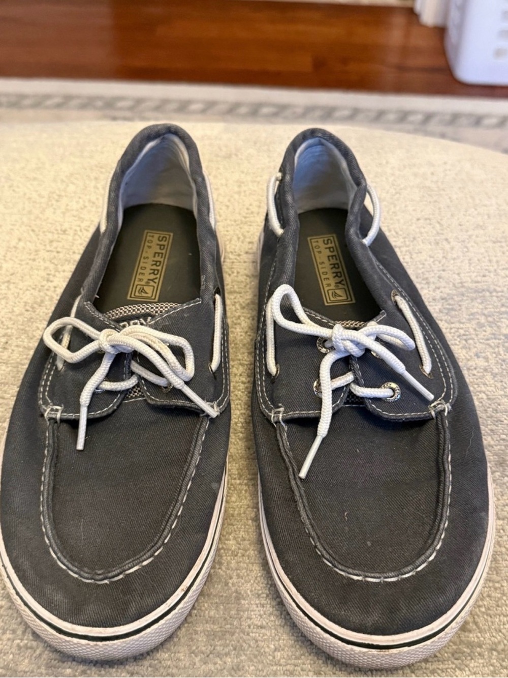 Sperry Top-Sider Bahama Navy Canvas Boat Shoes Men 5.5 Nautical Preppy